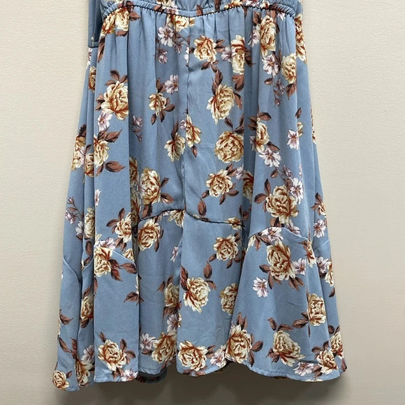 NWOT Three Pink Hearts Blue Floral Spaghetti Strap Dress XL - Picture 7 of 16